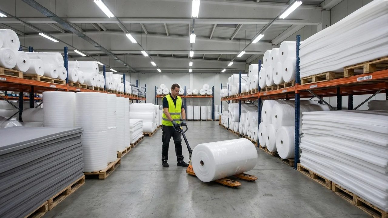 Pianka polietylenowa stosowana do ochrony produktów w przemyśle opakowaniowym