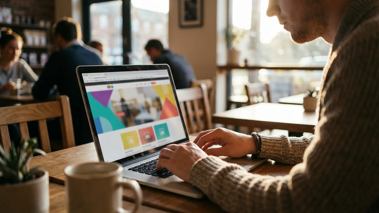 Projektowanie responsywnej strony internetowej dla firmy na laptopie